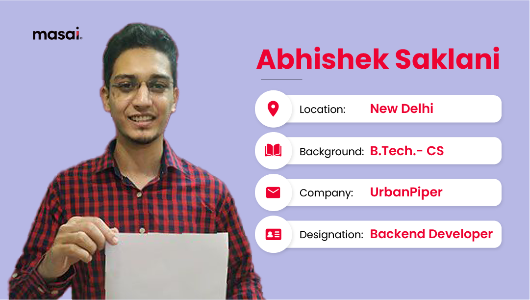 Abhishek gave up traditional ways of studying to become a Software Developer with Masai School