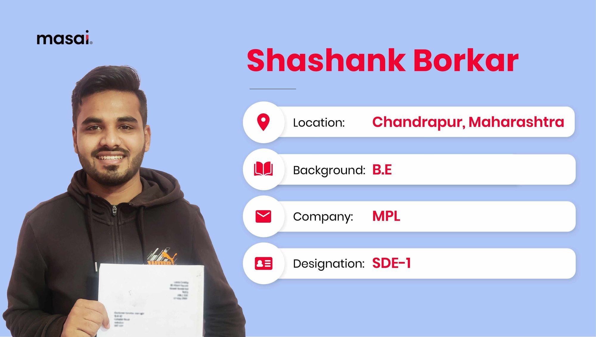 Shashank left Amazon to upskill with Masai and doubled his package